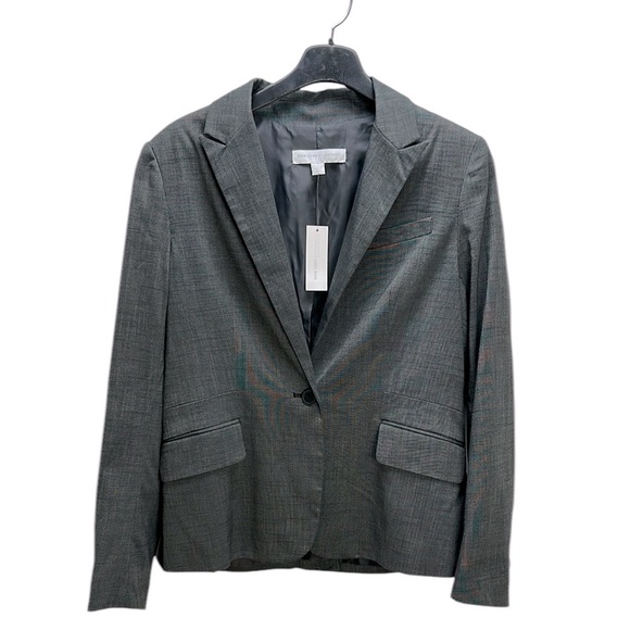 New York & Co. Stretch Gray One Button Blazer Size 10 Career Office Business - Picture 1 of 13